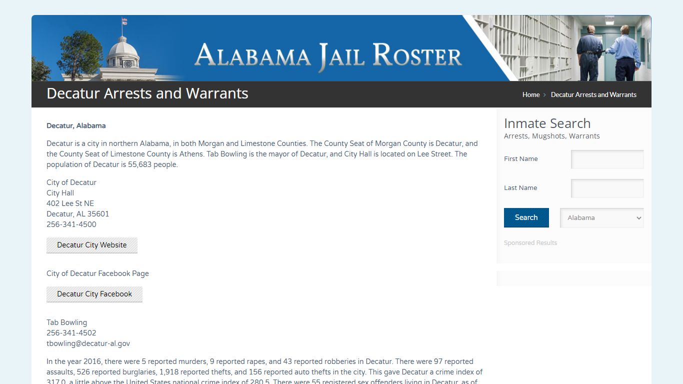 Decatur Arrests and Warrants | Alabama Jail Inmate Search